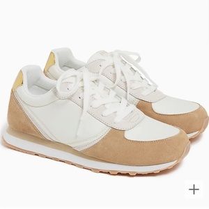 J.Crew City Sneaker tan, white and blush accents with gold heel